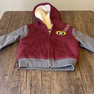Carters football fleece lined jacket